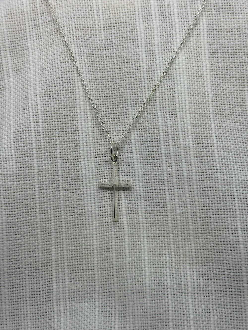 Sterling Silver Cross Pendant Necklace – 18” .925 Cable Chain – 1” Cross